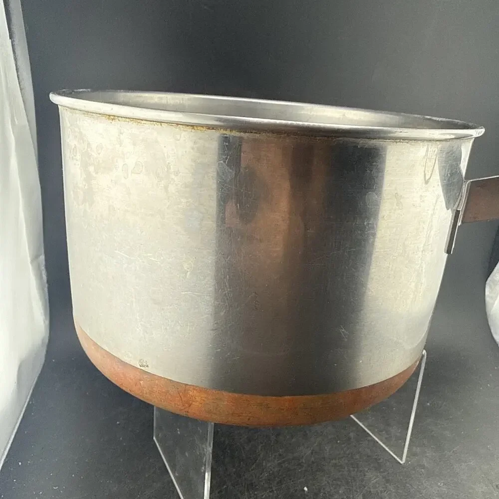 Vintage Revere Ware 3 qt Sauce Pan, Copper Bottom, No Lid, Pre-1968